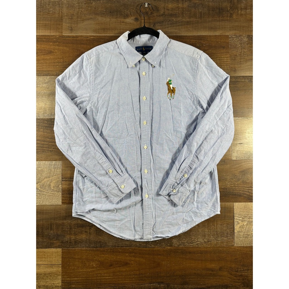 Ralph Lauren Big Pony Oxford Shirt Mens XL Light Blue Long Sleeve Button Down